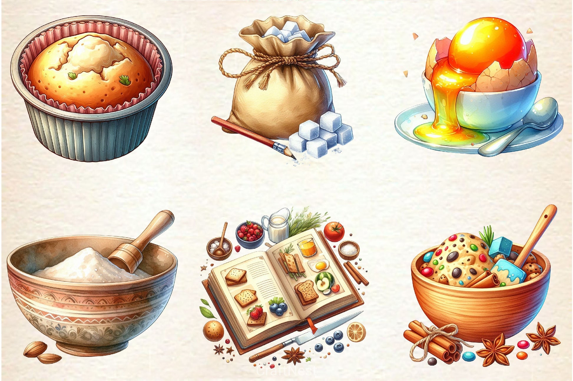 Neutral Baking Clipart Bundle 2 - CraftNest - Digital Crafting and Art