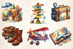 Vintage Travel Clipart Bundle 3 - CraftNest - Digital Crafting and Art