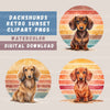 Dachshunds Vintage Sunset Clipart Bundle