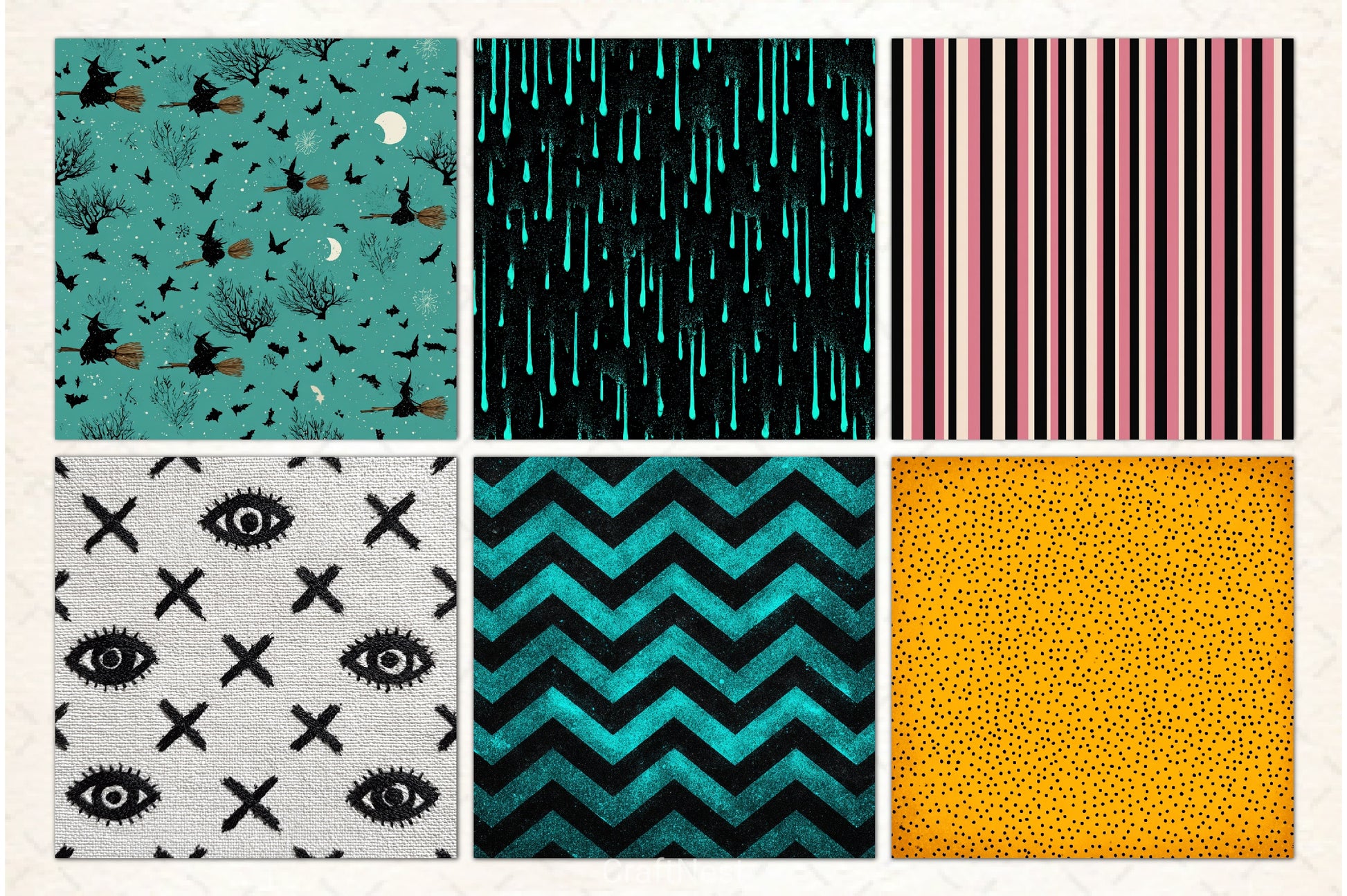 Nightmare Halloween Digital Paper - CraftNest - Digital Crafting and Art