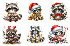 Christmas Raccoon Baby Animal Clipart Bundle - CraftNest - Digital Crafting and Art