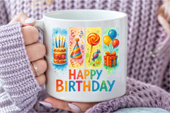 Happy Birthday Brushstroke Design Clipart Bundle - CraftNest - Digital Crafting and Art