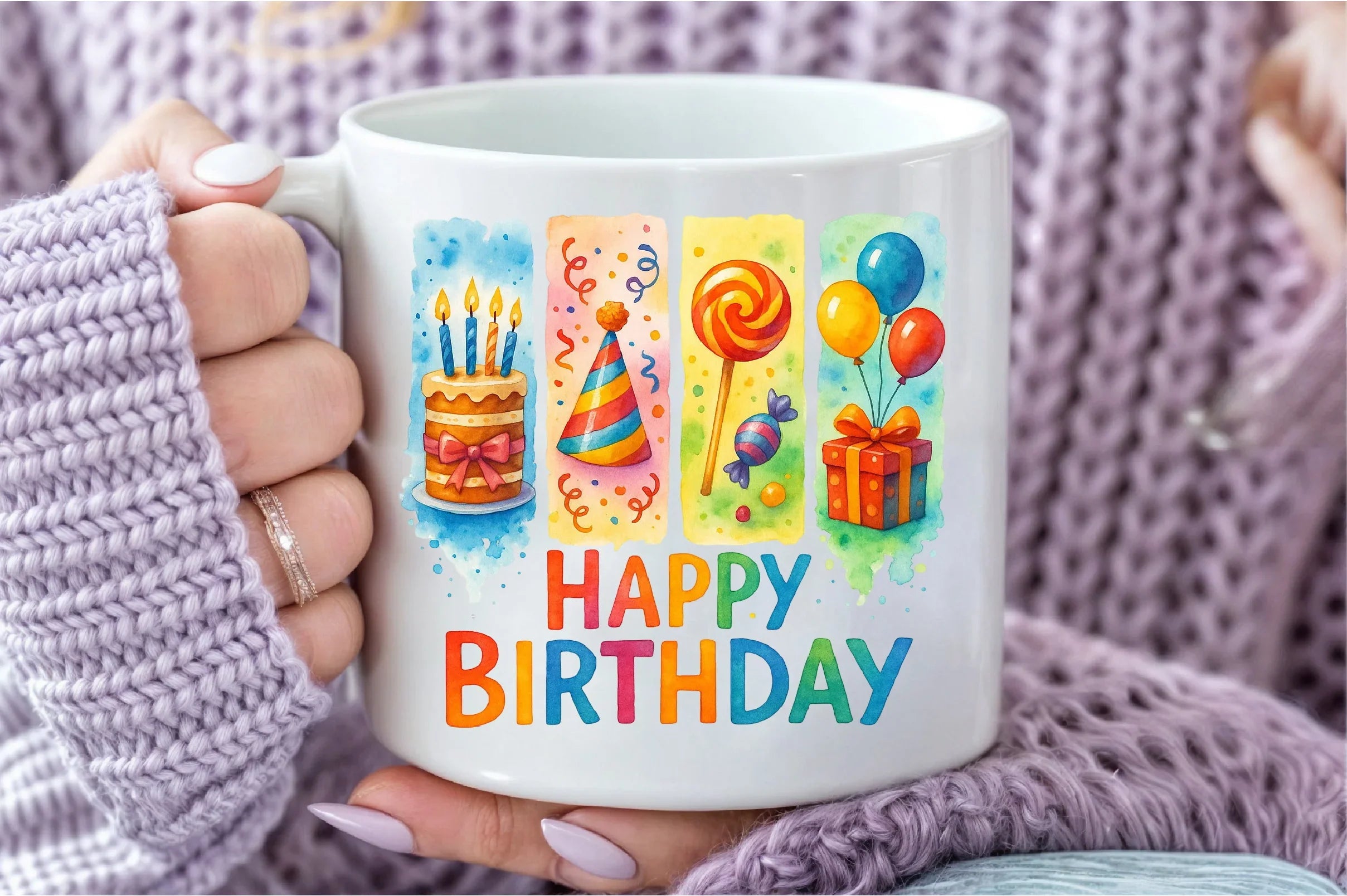 Happy Birthday Brushstroke Design Clipart Bundle - CraftNest - Digital Crafting and Art