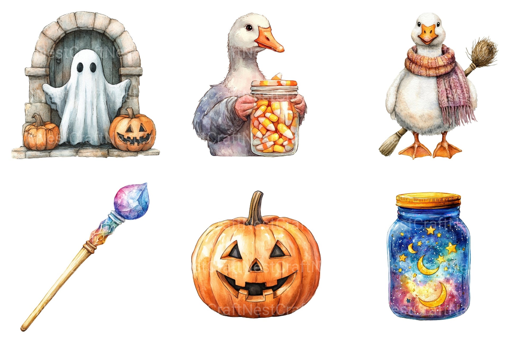 Pastel Halloween Aesthetics Clipart Bundle - CraftNest - Digital Crafting and Art