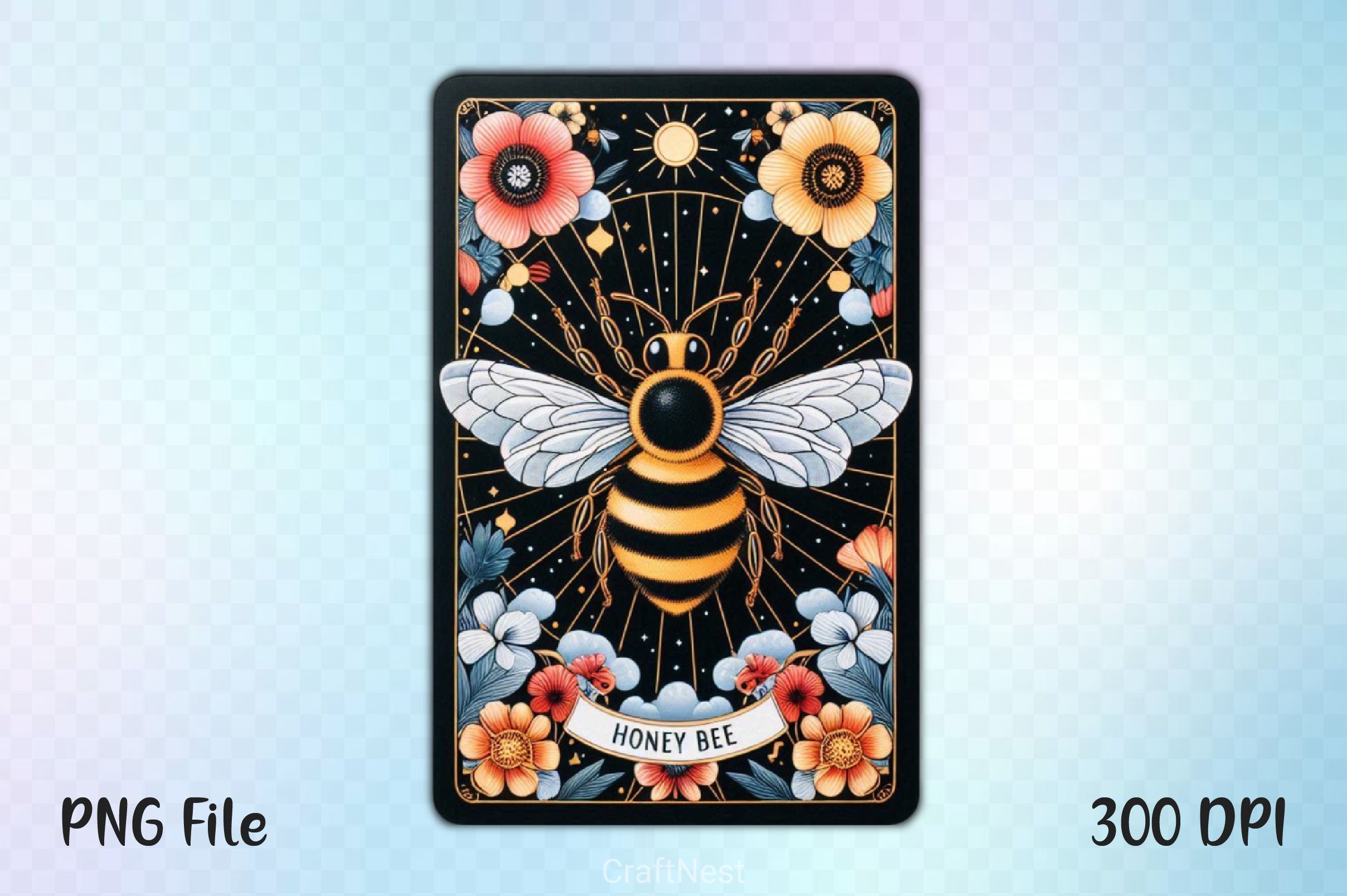 Honey Bee Tarot Card Clipart Bundle 5 - CraftNest - Digital Crafting and Art