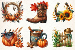 Cowboy Autumn Clipart Bundle - CraftNest - Digital Crafting and Art