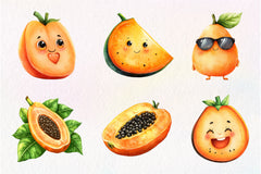 Papaya Fruit Papaya Clipart Bundle - CraftNest - Digital Crafting and Art