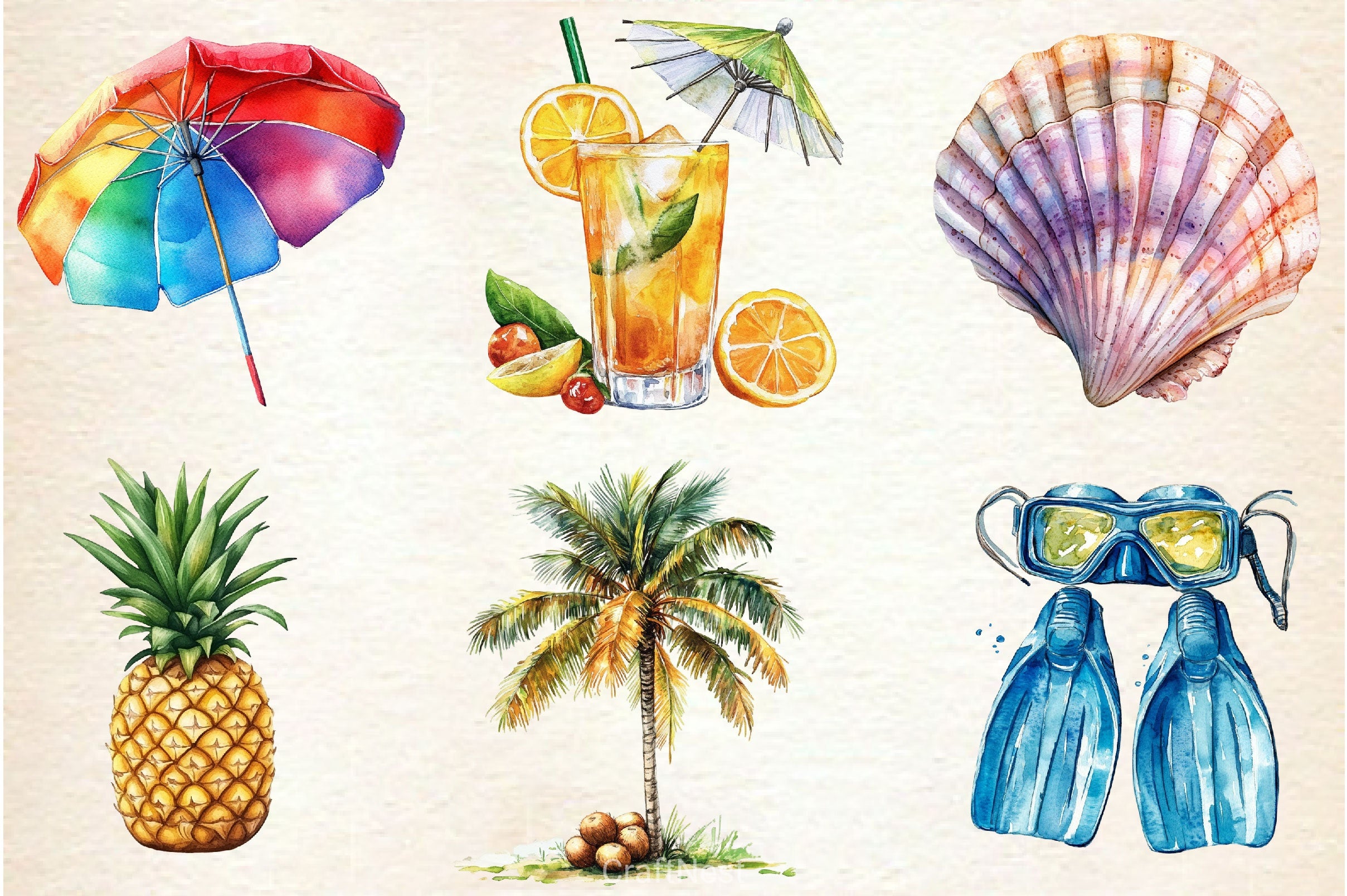 Summer Vibe Clipart Bundle 2 - CraftNest - Digital Crafting and Art