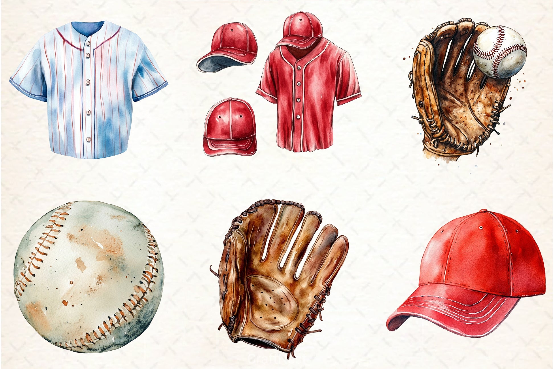 Baseball Elements Clipart Bundle - CraftNest - Digital Crafting and Art