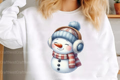 Christmas Blue Snowman Clipart Bundle - CraftNest - Digital Crafting and Art