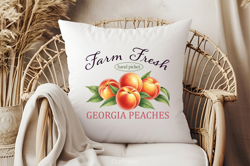 Farm Fresh Georgia Peaches Clipart Bundle - CraftNest - Digital Crafting and Art