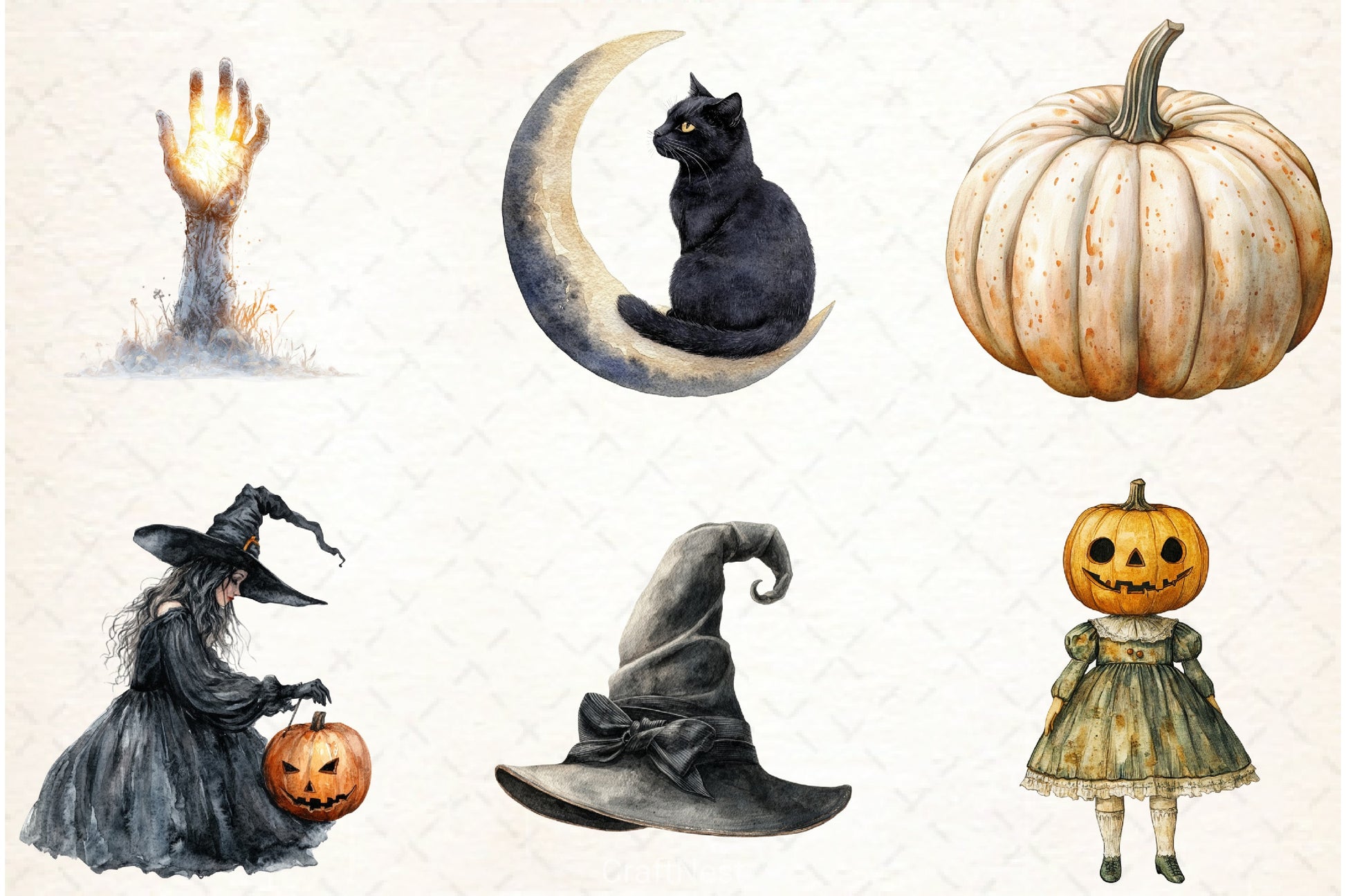 Neutral Halloween Clipart Bundle - CraftNest - Digital Crafting and Art