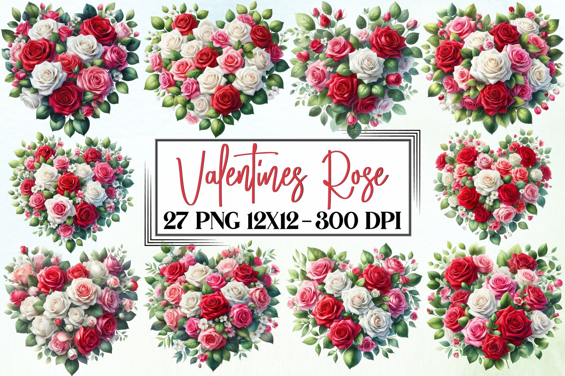 Valentine's Rose Clipart Bundle - CraftNest - Digital Crafting and Art