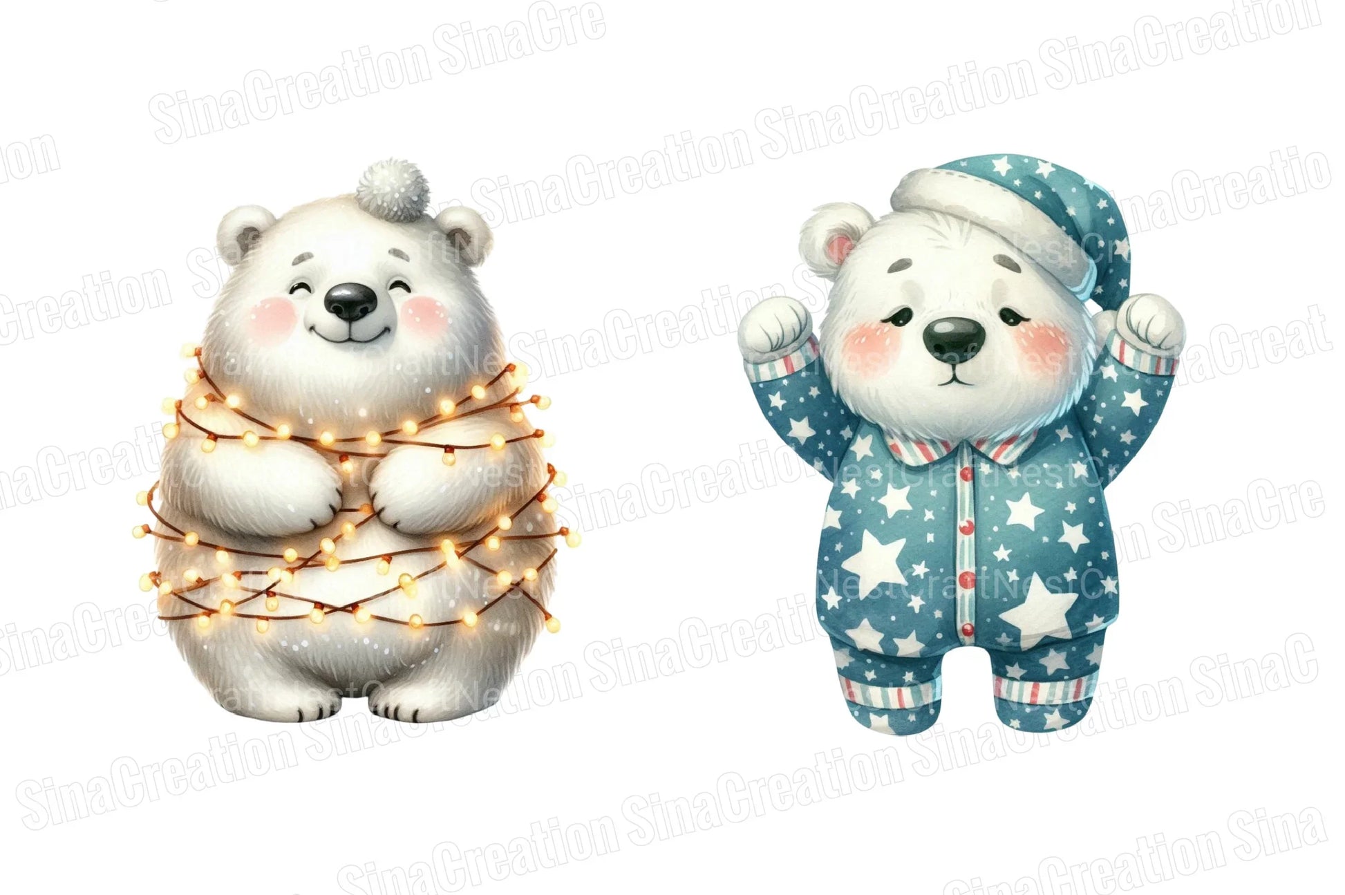 Polar Bear Christmas Clipart Bundle 6 - CraftNest - Digital Crafting and Art