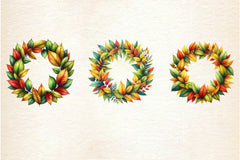 Crisp Leaf Wreath Clipart Bundle - CraftNest - Digital Crafting and Art