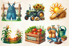 Summer Farming Time Clipart Bundle 2 - CraftNest - Digital Crafting and Art