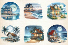 Beachhouse Nights Clipart Bundle - CraftNest - Digital Crafting and Art