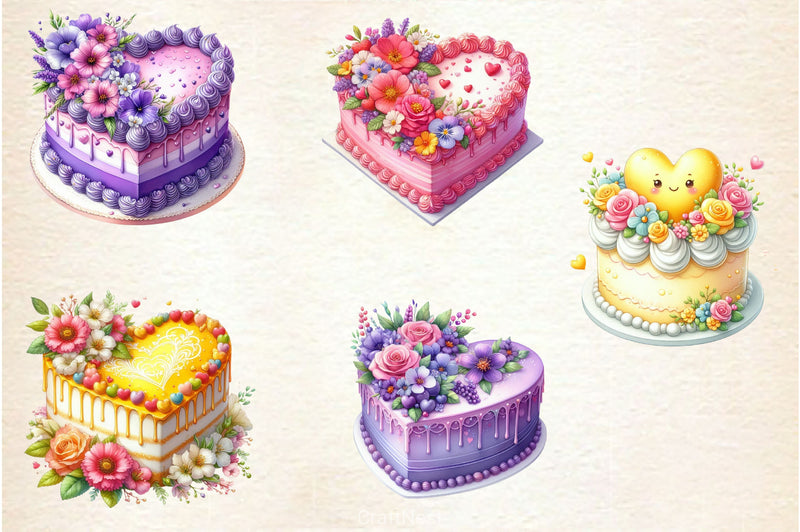 Valentine Cake Clipart Bundle 2 - CraftNest - Digital Crafting and Art