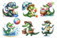 Summer Crocodile Clipart Bundle 2 - CraftNest - Digital Crafting and Art
