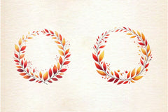 Minimalist Autumn Wreath Clipart Bundle - CraftNest - Digital Crafting and Art