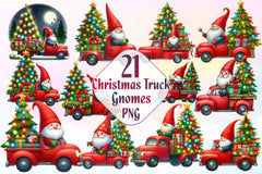 Merry Christmas Truck Gnomes Clipart Bundle - CraftNest - Digital Crafting and Art