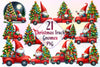 Merry Christmas Truck Gnomes Clipart Bundle