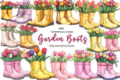 Garden Boots Clipart Bundle - CraftNest - Digital Crafting and Art