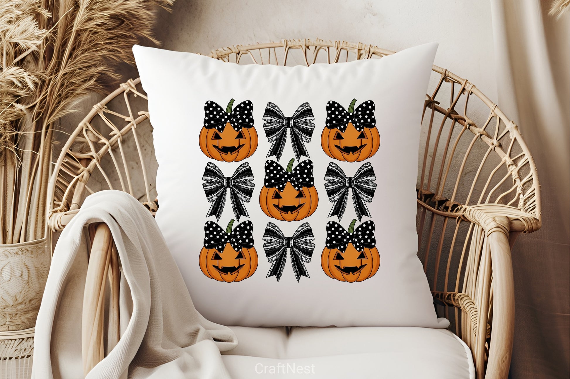Halloween Pumpkin Fall Bow Clipart Bundle - CraftNest - Digital Crafting and Art