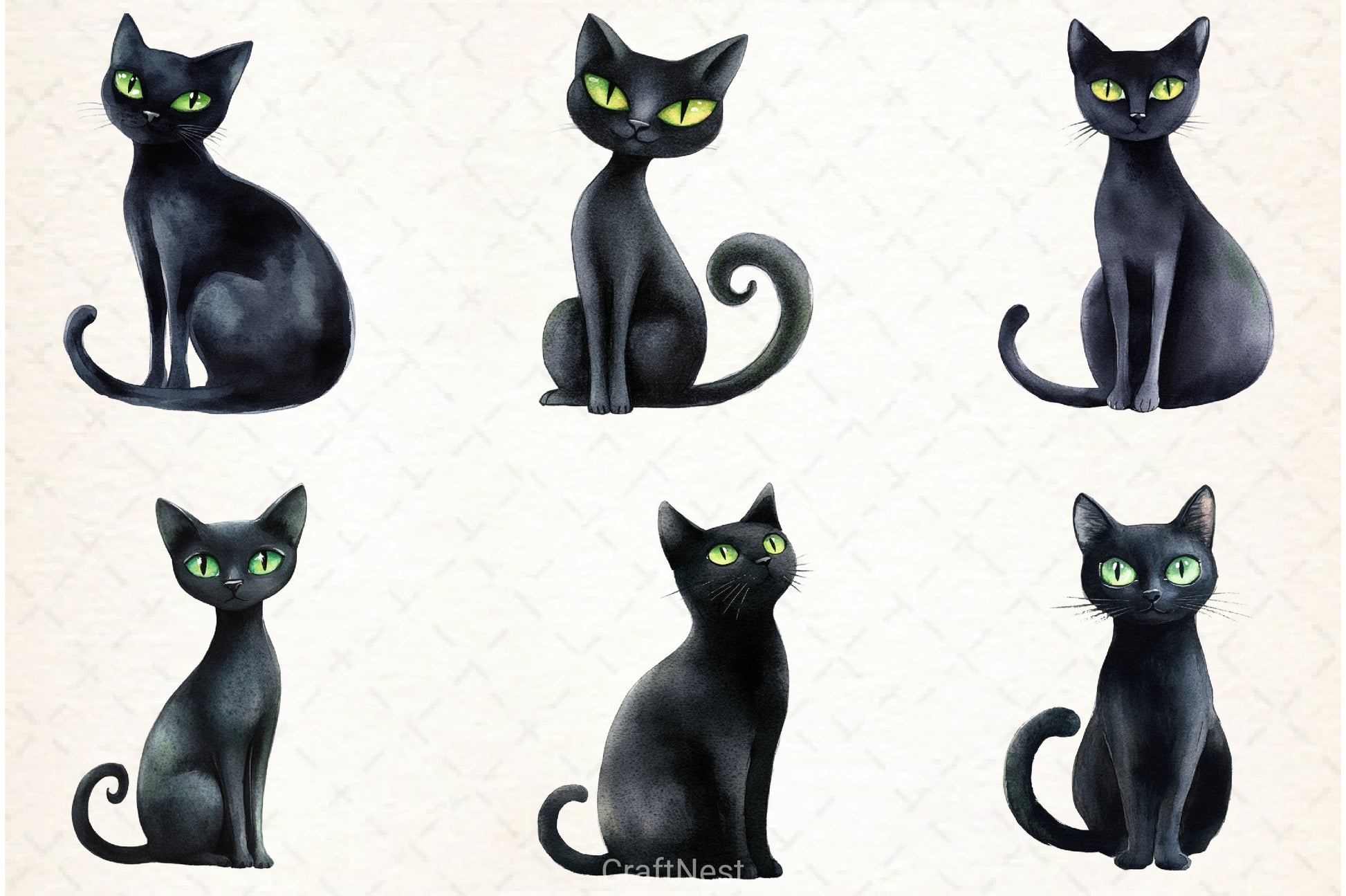 Halloween Black Cat Clipart Bundle 4 - CraftNest - Digital Crafting and Art