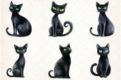 Halloween Black Cat Clipart Bundle 4 - CraftNest - Digital Crafting and Art