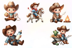 Baby Boy Cowboy Clipart Bundle - CraftNest - Digital Crafting and Art