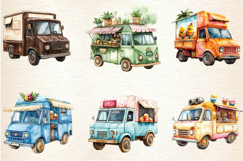 Summer Ice Cream Truck Clipart Bundle - CraftNest - Digital Crafting and Art
