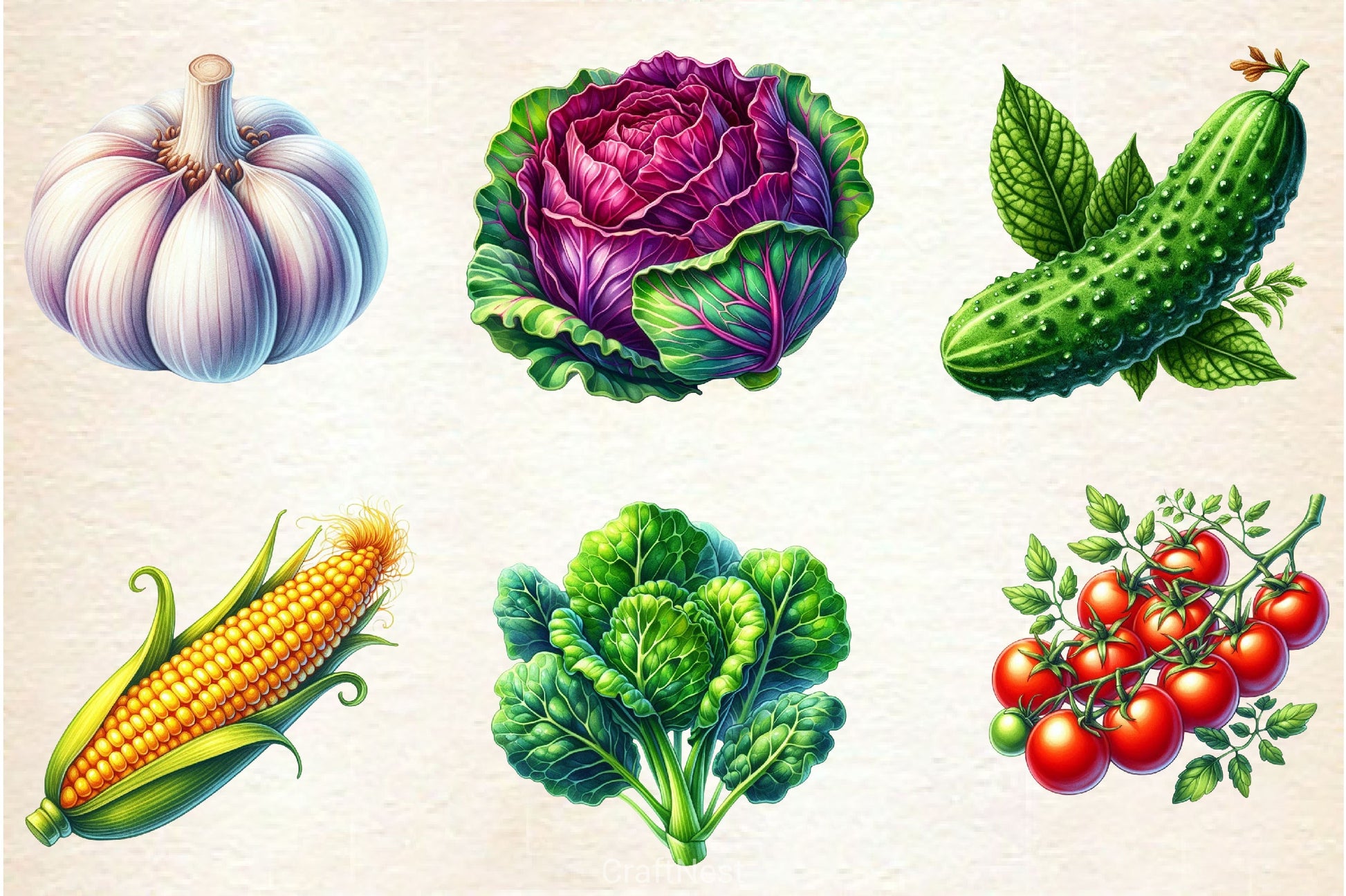 Vegetables Clipart Bundle 4 - CraftNest - Digital Crafting and Art