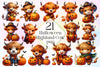 Cute Highland Cow Halloween Clipart Bundle
