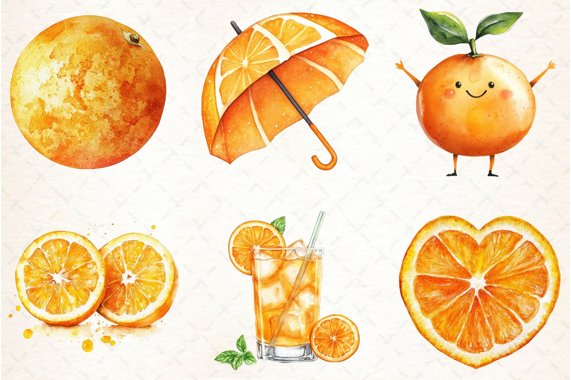 Citrus Orange Clipart Bundle - CraftNest - Digital Crafting and Art