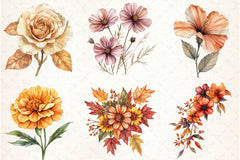 Fall Flower Clipart Bundle 2 - CraftNest - Digital Crafting and Art