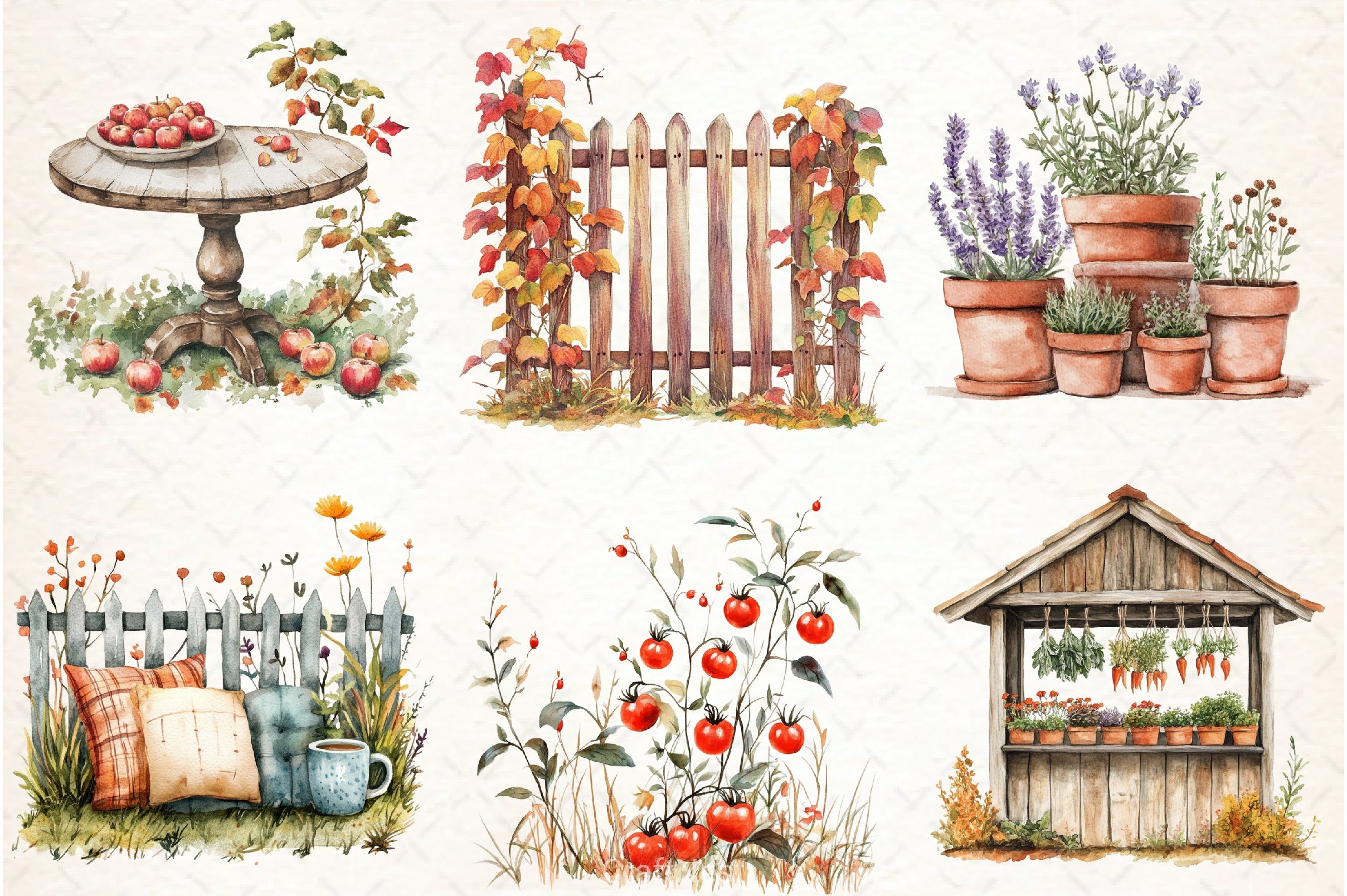 Autumn Day Garden Clipart Bundle - CraftNest - Digital Crafting and Art