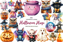 Cute Halloween Huge Clipart Bundle - CraftNest - Digital Crafting and Art