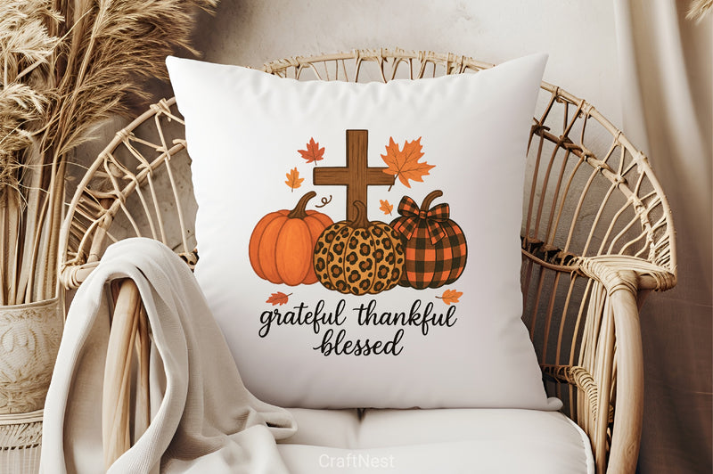 Grateful Thankful Blessed Pumpkin Clipart Bundle - CraftNest - Digital Crafting and Art