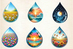 Landscape Water Droplet Clipart Bundle 3 - CraftNest - Digital Crafting and Art