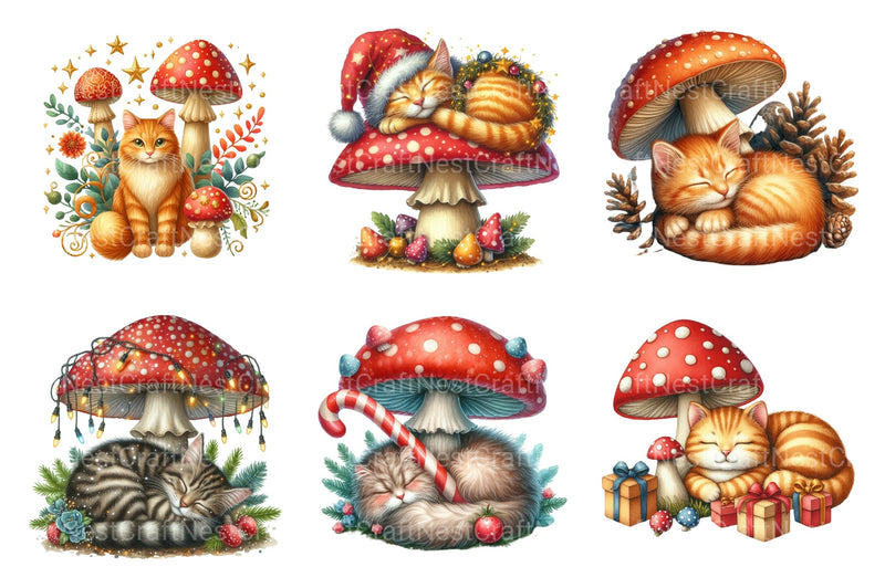 Christmas Kitten Graphics: Cat Clipart Bundle - CraftNest - Digital Crafting and Art
