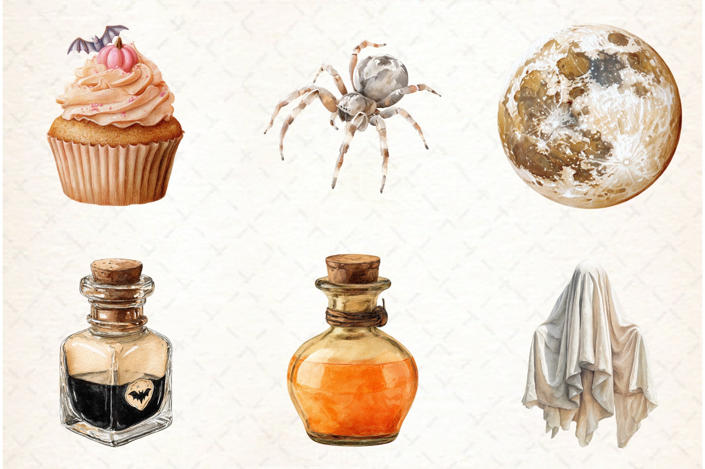 Neutral Halloween Clipart Bundle 7 - CraftNest - Digital Crafting and Art