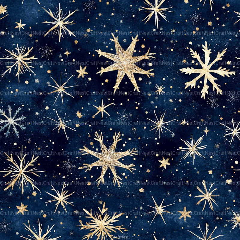 Stars & Snowflakes Winter Glitter Clipart Bundle - CraftNest - Digital Crafting and Art