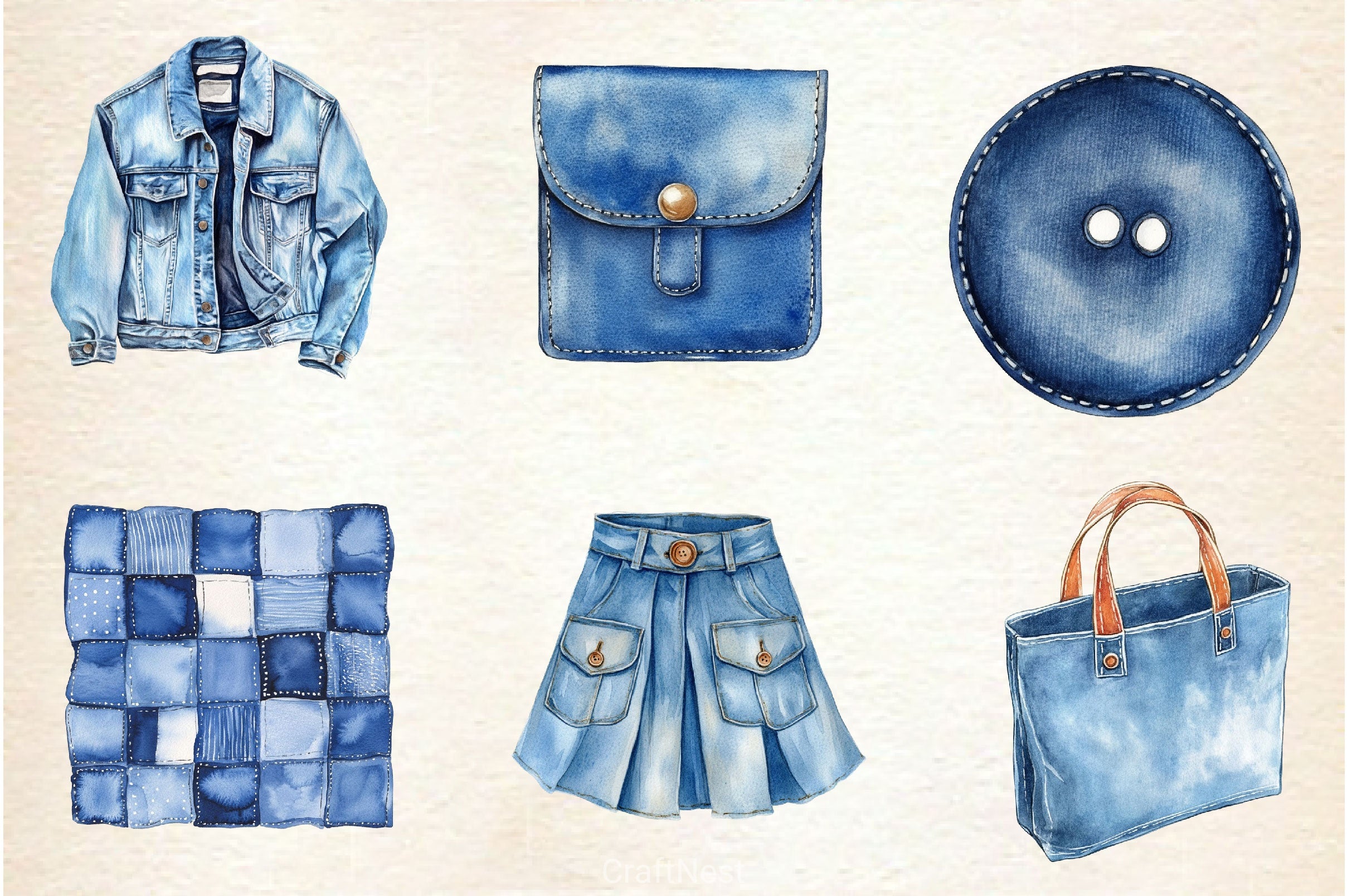 Denim Clipart Bundle 2 - CraftNest - Digital Crafting and Art