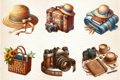 Brown Aesthetic Summer Clipart Bundle - CraftNest - Digital Crafting and Art