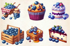 Summer Blueberry Sweet Clipart Bundle 2 - CraftNest - Digital Crafting and Art