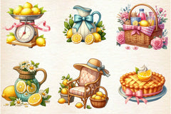 Pastel Pink Lemonade Party Decor Clipart Bundle - CraftNest - Digital Crafting and Art