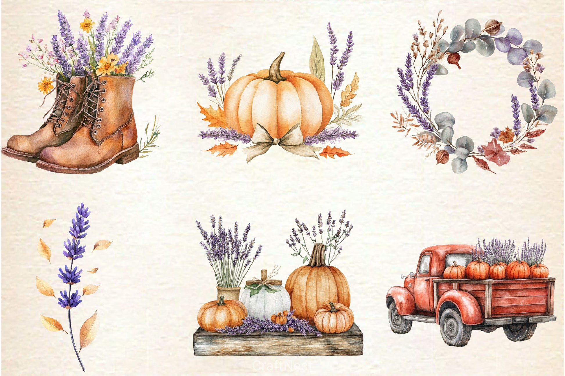 Lavender Fall Clipart Bundle 2 - CraftNest - Digital Crafting and Art