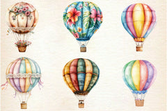 Summer Whimsical Hot Air Balloons Clipart Bundle - CraftNest - Digital Crafting and Art