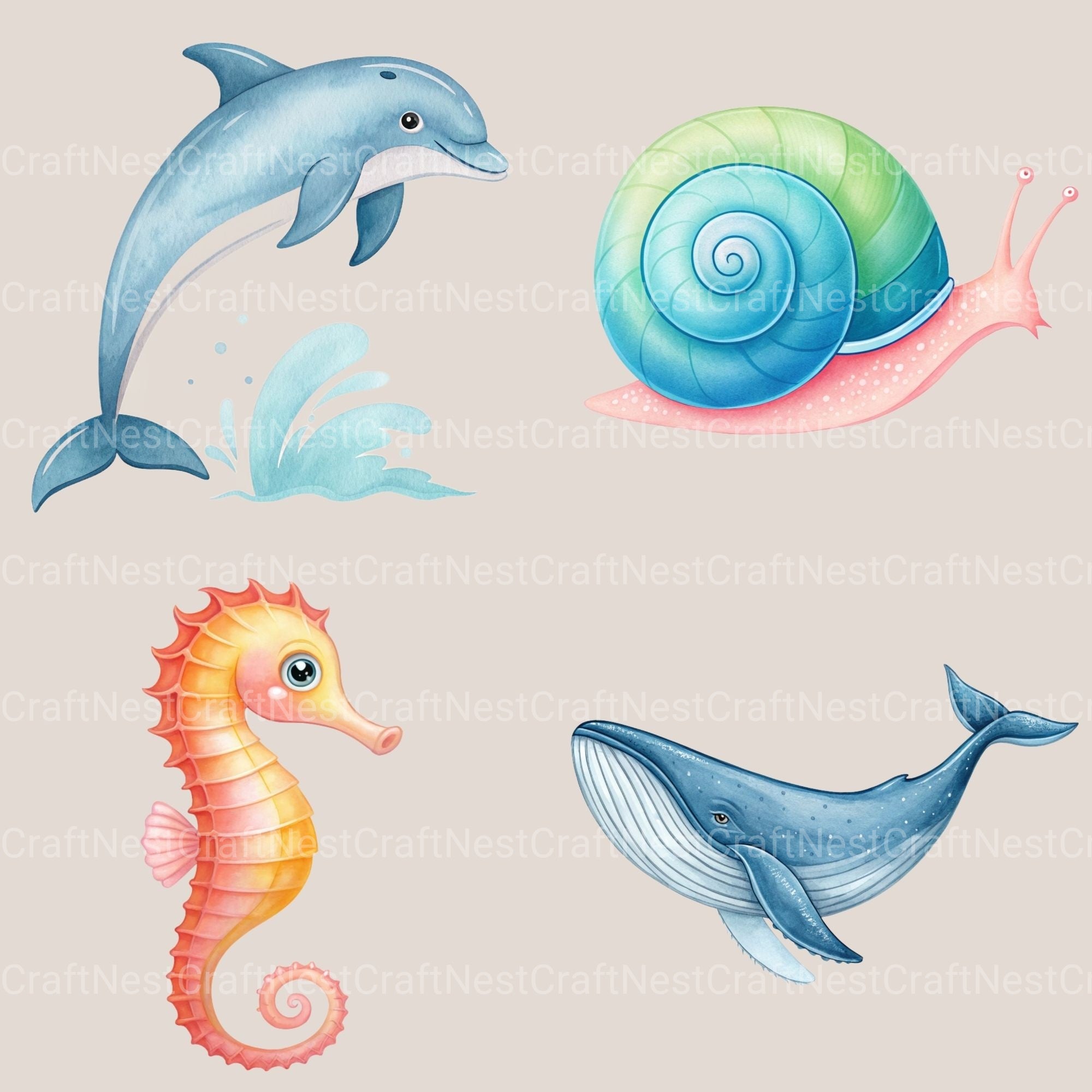 Undersea Creatures Clipart Bundle - CraftNest - Digital Crafting and Art